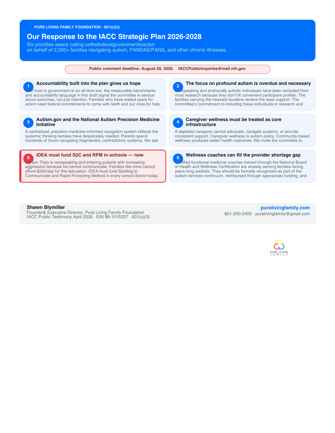 Our Public Comment to the IACC on the 2026–2028 Strategic Plan Working Draft